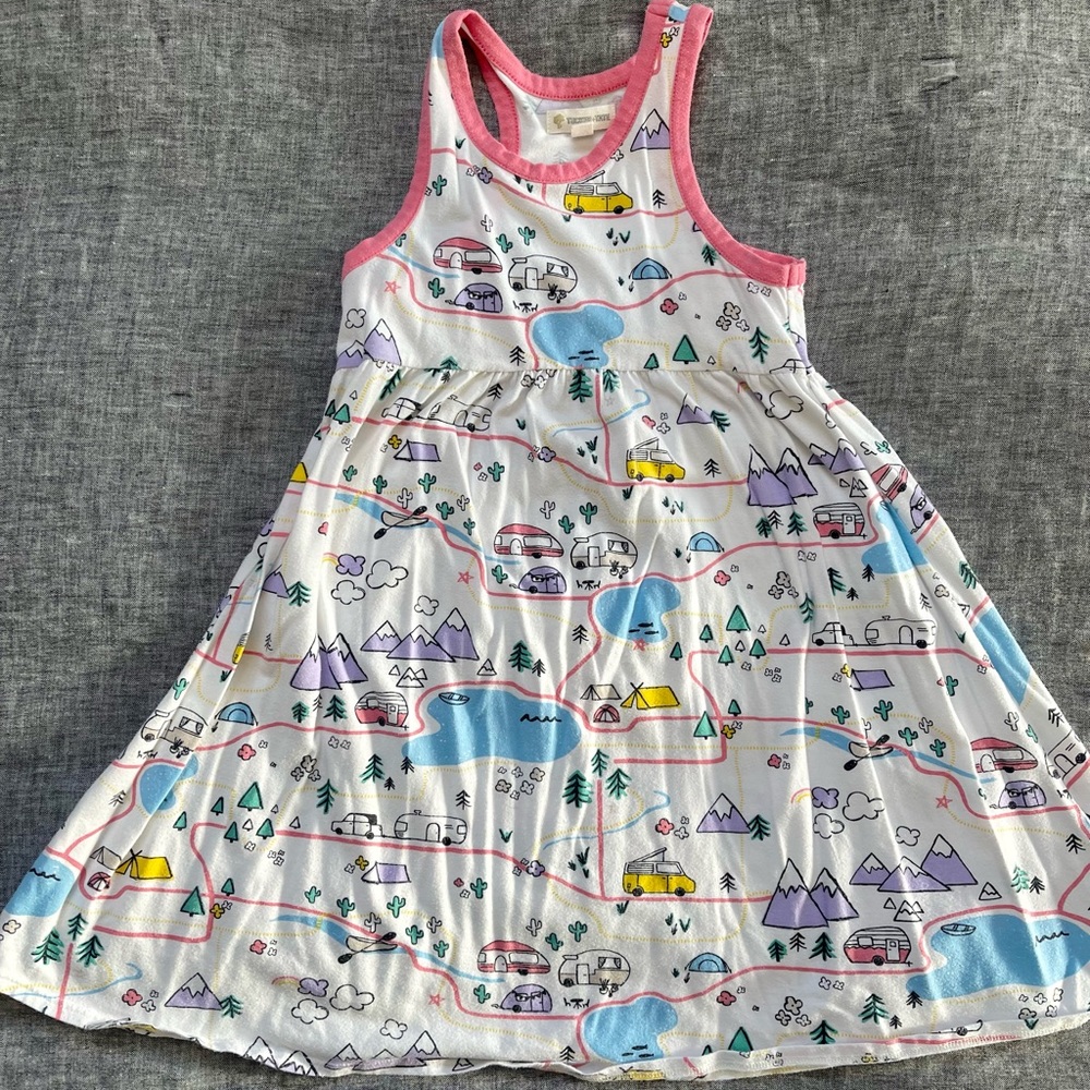 Tucker + Tate girls cotton racerback dress with camping print